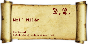 Wolf Milán névjegykártya